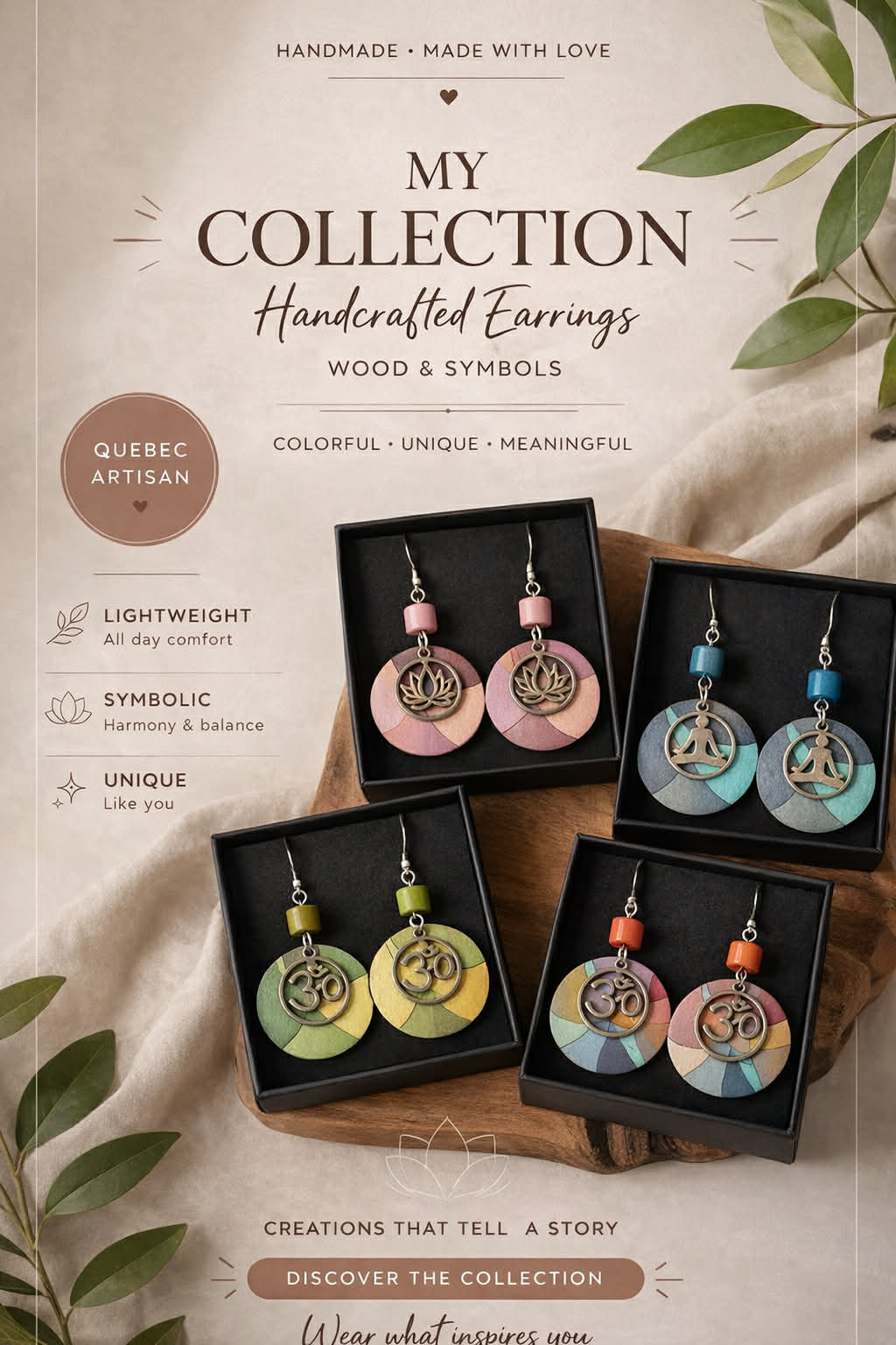 Collection Boucles d'oreilles en bois